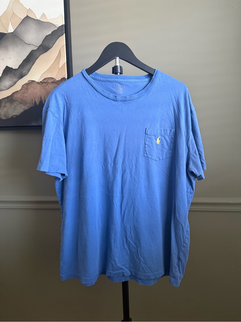 Polo by Ralph Lauren Light Blue Pocket Tee with Yellow Pony